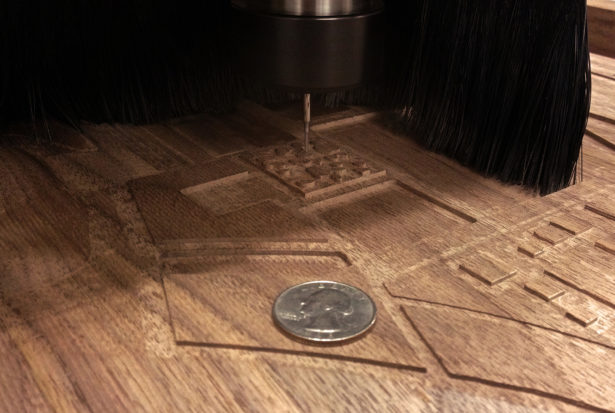 CNC Routing Walnut Architectural Site Model