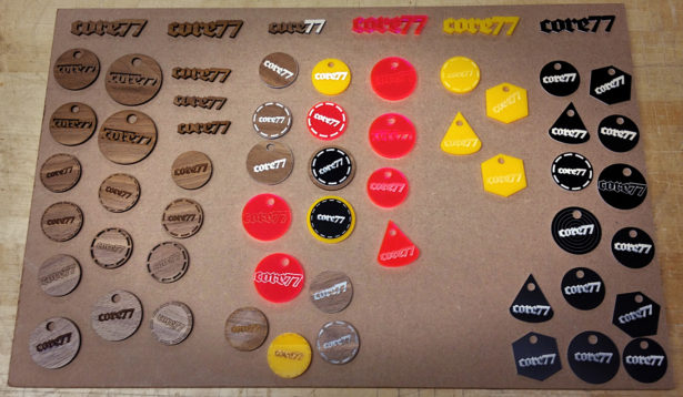 Poker Chip Prototypes for Core77 Conference