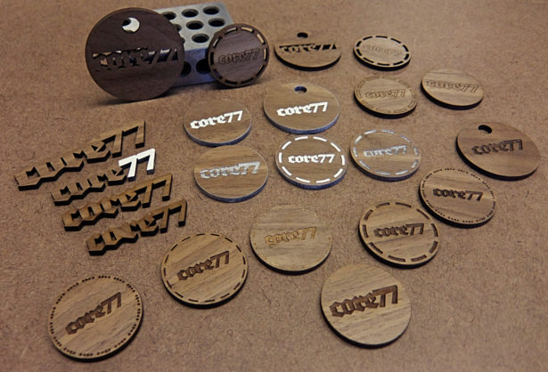 Poker Chip Prototypes for Core77 Conference