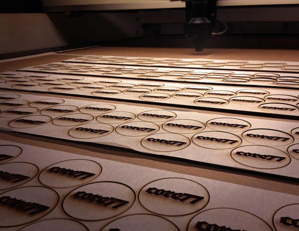 Laser Engraving Poker Chips for Core77 Conference