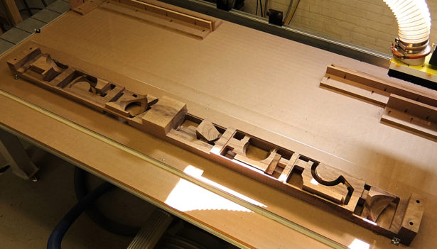 CNC Routing Parts for Solid Walnut Architectural Model