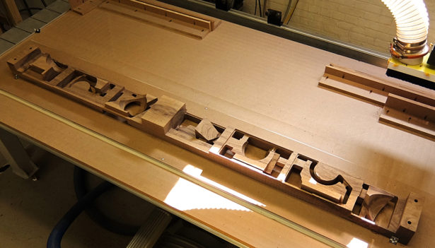 CNC Routing Parts for Solid Walnut Architectural Model