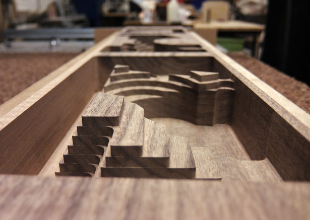 CNC Routing Parts for Solid Walnut Architectural Model