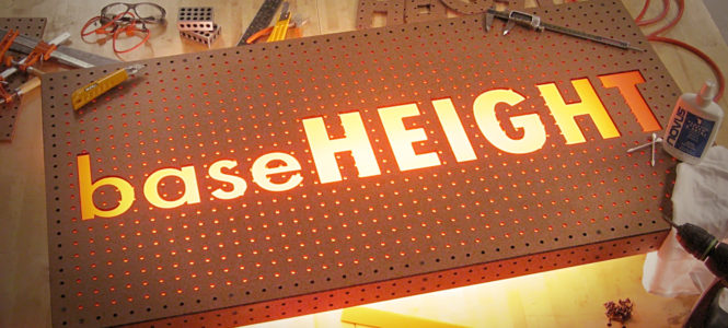 Laser Cut Baseheight Pegboard Sign