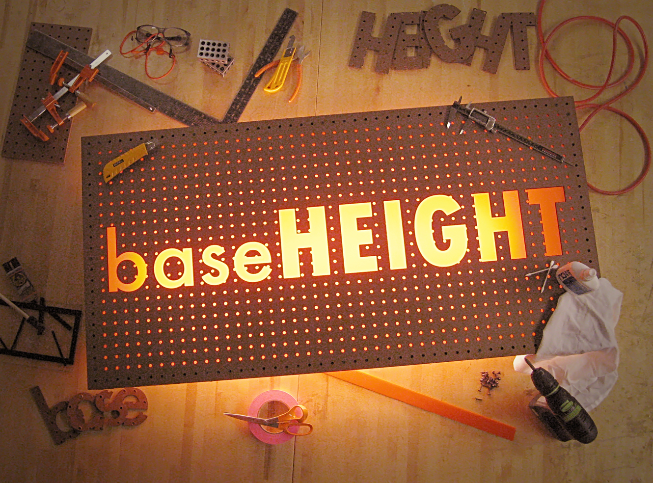 Laser Cut Baseheight Pegboard Sign
